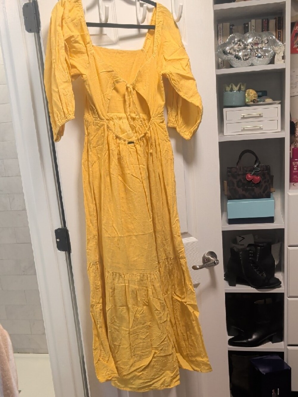 EUC Billabong Bright Yellow Square-Neck Maxi Dress - Picture 4 of 6